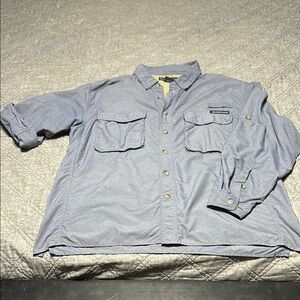 Exofficio Blue Button-Up Fishing/Hiking Shirt. Men’s Large
